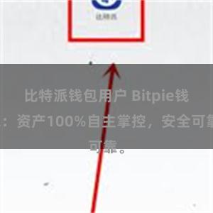 比特派钱包用户 Bitpie钱包：资产100%自主掌控，安全可靠。