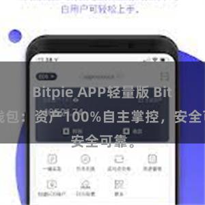 Bitpie APP轻量版 Bitpie钱包：资产100%自主掌控，安全可靠。